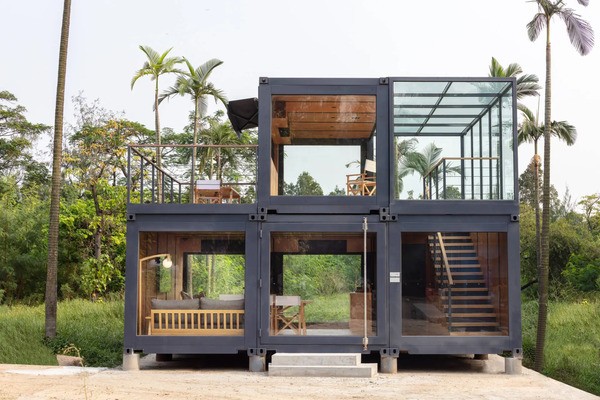 Nhà lắp ghép kết hợp sân vườn thư giãn