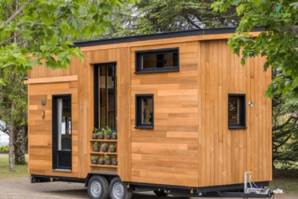 Nhà lắp ghép diện tích 15m2 di động có bánh xe thông minh