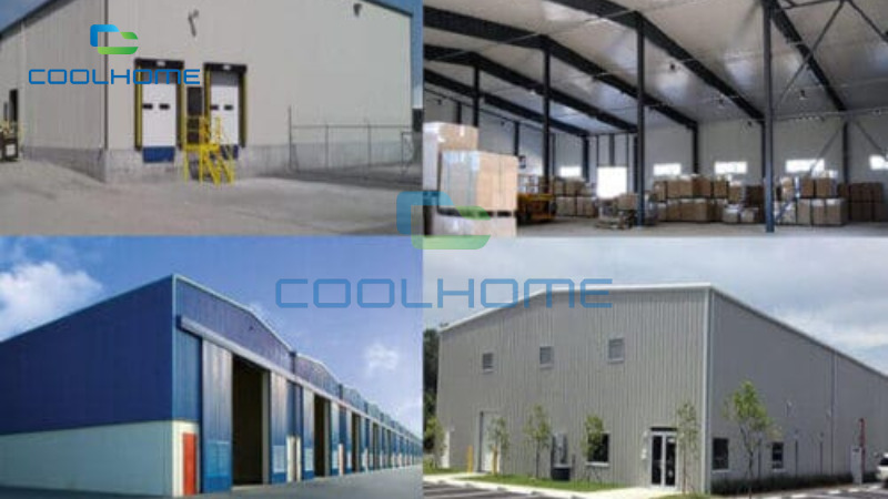 (Ảnh 2) Nhà lắp ghép được ứng dụng rộng rãi, trong đó có thể sử dụng làm xưởng sản xuất hay kho chứa hàng, phân phối