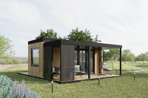 Mẫu nhà vườn lắp ghép 40m2 gần gũi với thiên nhiên