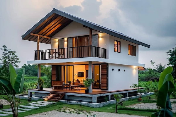 Nhà lắp ghép 2 tầng 3 phòng ngủ mái Thái tôn lạnh truyền thống