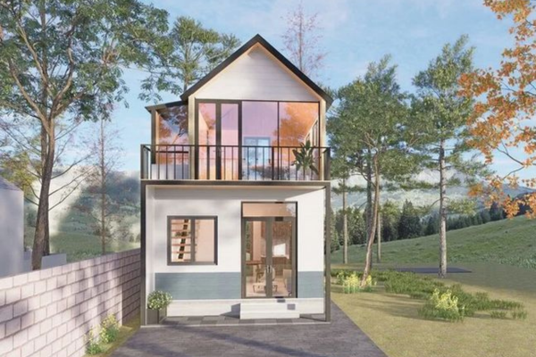 Nhà ở lắp ghép với thiết kế 2 tầng giúp tăng diện tích sinh hoạt