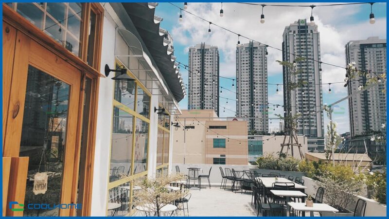 Quán cà phê lắp ghép rooftop