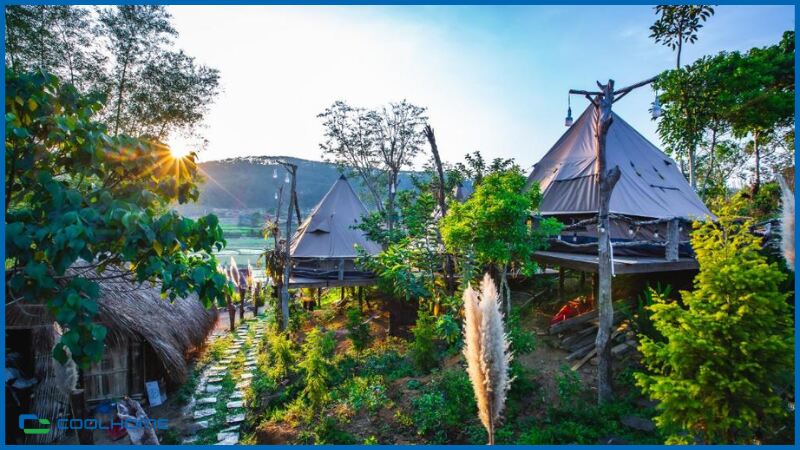 Ngắm bình minh ngay trước hiên lều thật tuyệt vời