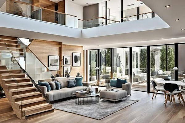 Thiết kế Duplex sang trọng với nội thất gỗ tự nhiên, tạo cảm giác ấm áp