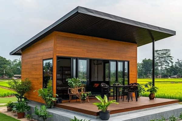 Thiết kế Nhà tiền chế 1 mái hiện đại, tối ưu không gian