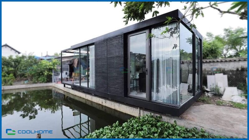 Nhà tiền chế dạng container kết hợp sân vườn