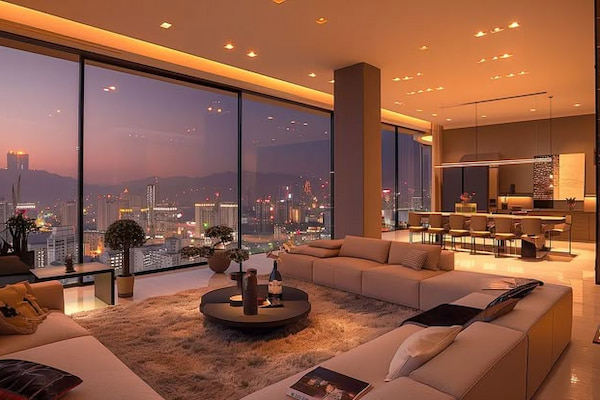 Tầm nhìn triệu đô từ penthouse vào ban đêm