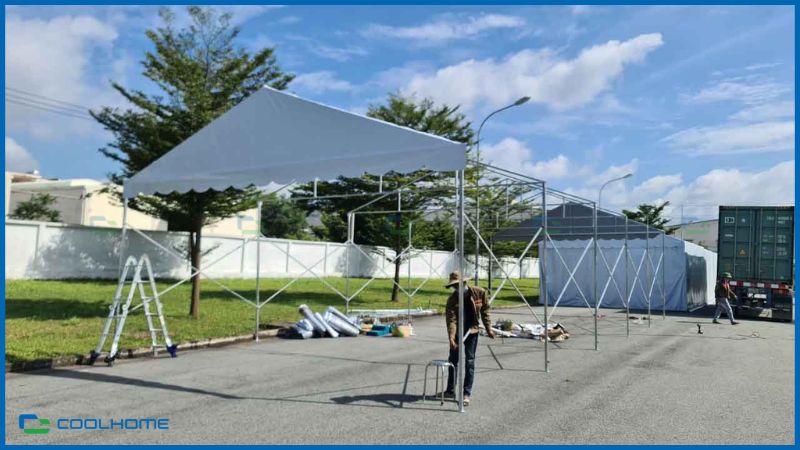 Nhà bạt khung sắt sơn tĩnh điện