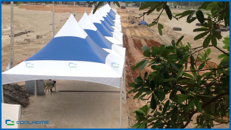 Nhà bạt lắp ghép giúp tiết kiệm chi phí xây dựng cố định