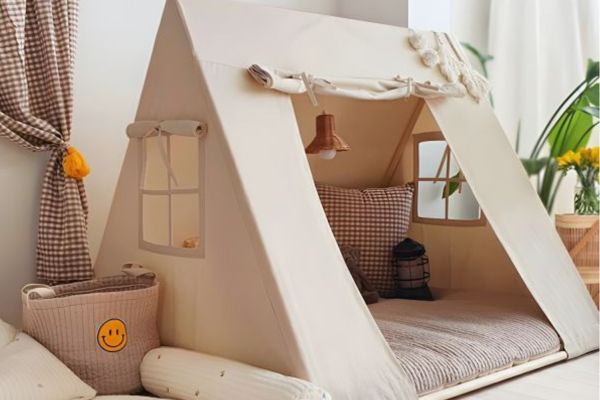 Lều teepee vải cotton – không gian chơi riêng cho bé ngay trong phòng