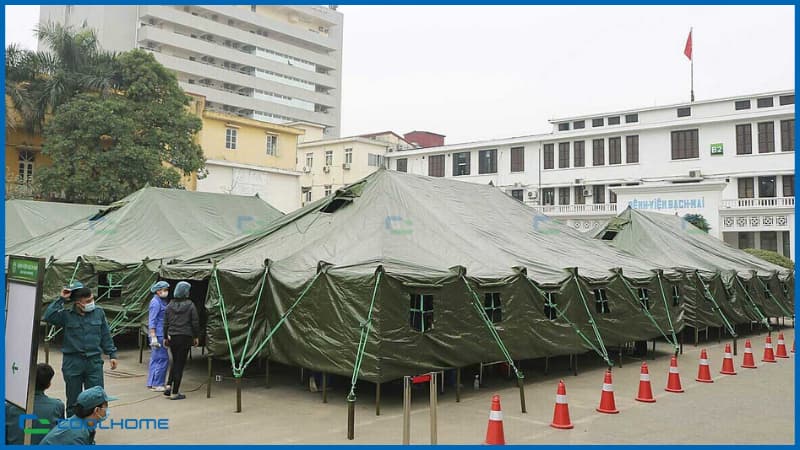 Nhà bạt quân đội được thiết kế với khả năng chịu lực và chống thấm vượt trội