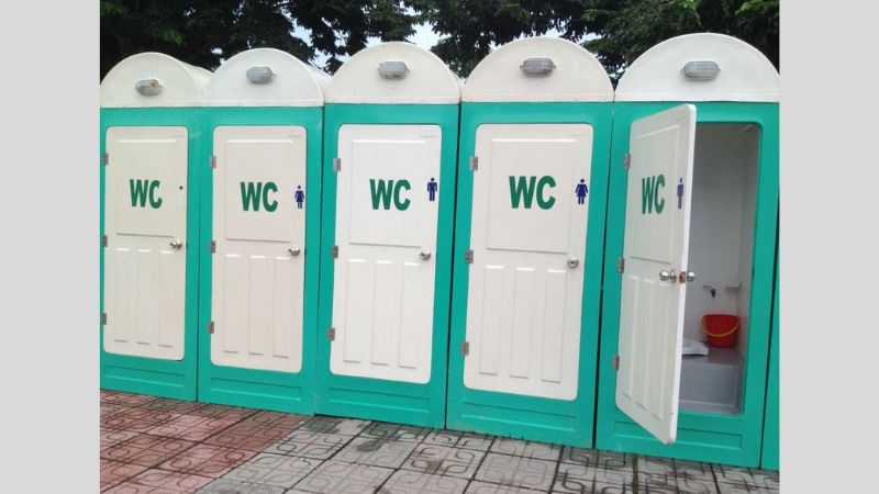 Cột là bộ phận chịu lực và liên kết các thành phần vách - mái - sàn trong nhà vệ sinh di động