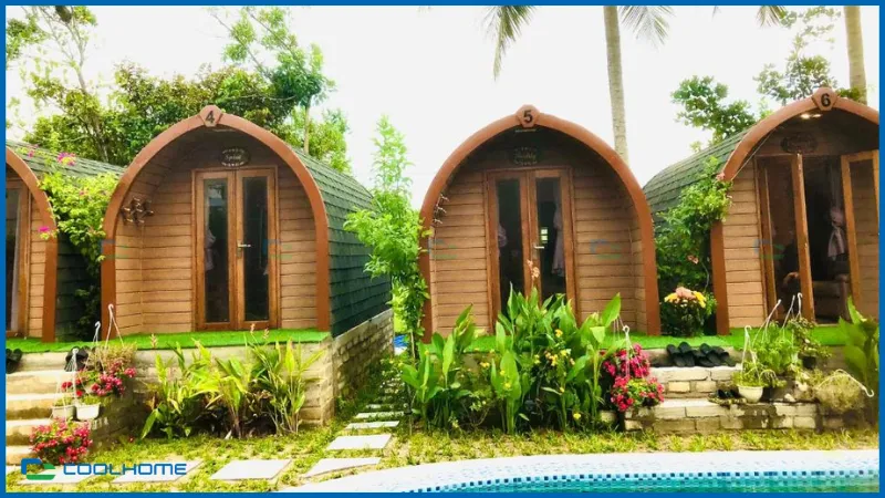 Bungalow được thiết kế để tận dụng tối đa ánh sáng tự nhiên và gió trời