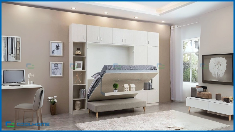 Giường ngủ thông minh tích hợp công nghệ và ngăn chứa ẩn, mang đến trải nghiệm thư giãn tiện nghi hiện đại