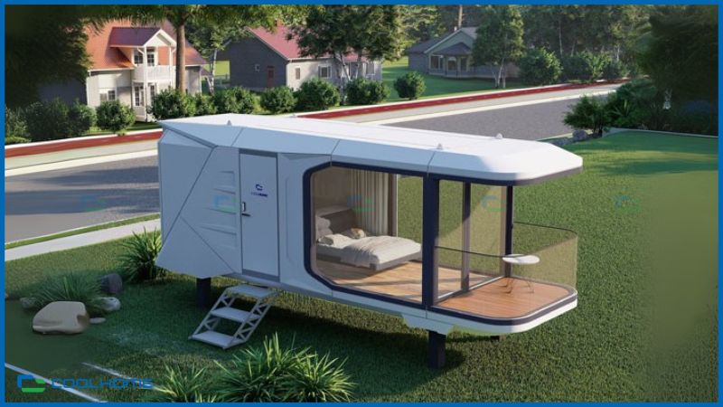 Nhà phi thuyền sử dụng vật liệu công nghệ cao và hệ thống tự động để tối ưu không gian sống
