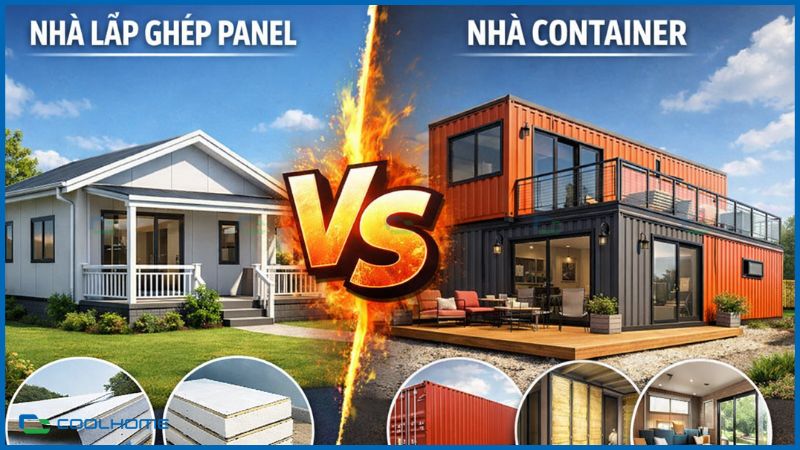 So sánh nhà lắp ghép panel và nhà container, nên mua loại nào?
