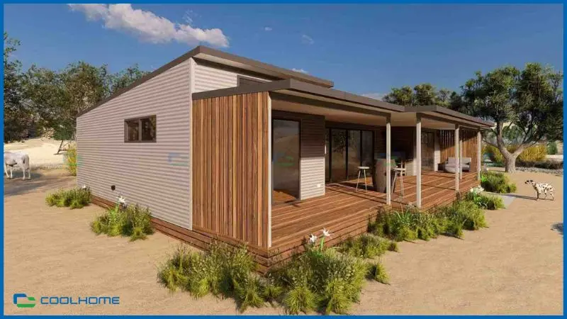 Nhà lắp ghép cho phép bố trí đầy đủ phòng khách phòng ngủ và bếp tiện nghi