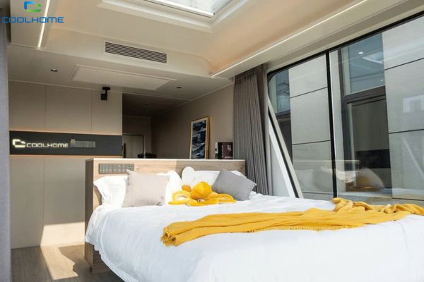 Nhà phi thuyền di động thông minh Zen 30 thiết kế bên trong với giường ngủ