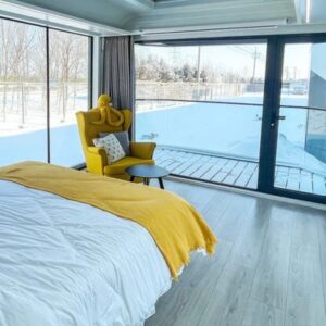 Nhà phi thuyền di động thông minh Zen 40 với giao diện phòng ngủ