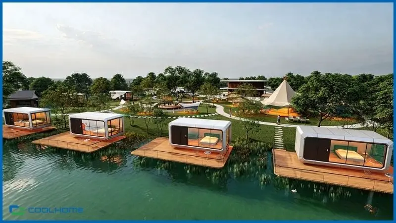 Thiết kế vị lai của nhà phi thuyền hòa quyện ấn tượng giữa cảnh sắc núi đồi hùng vĩ